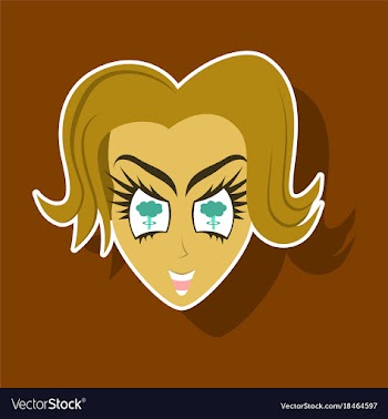 Paper sticker on theme evil women vector image