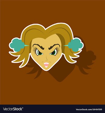 Paper sticker on theme evil women vector image