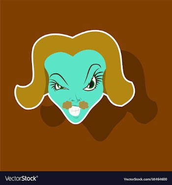 Paper sticker on theme evil women vector image