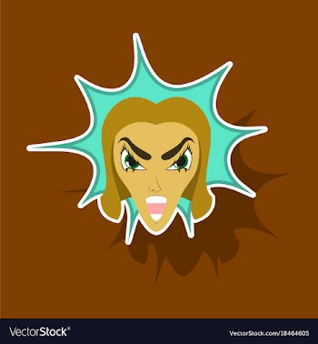 Paper sticker on theme evil women vector image
