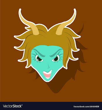 Paper sticker on theme evil women vector image