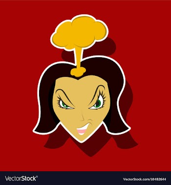 Paper sticker on theme evil women vector image
