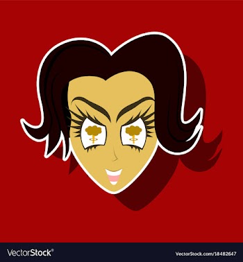 Paper sticker on theme evil women vector image