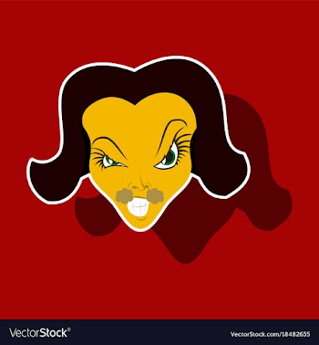 Paper sticker on theme evil women vector image