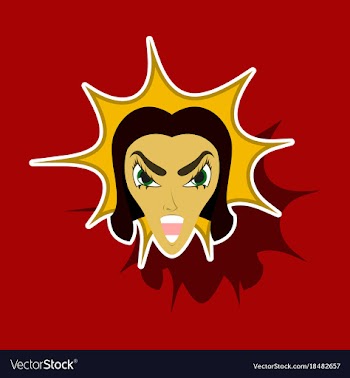 Paper sticker on theme evil women vector image