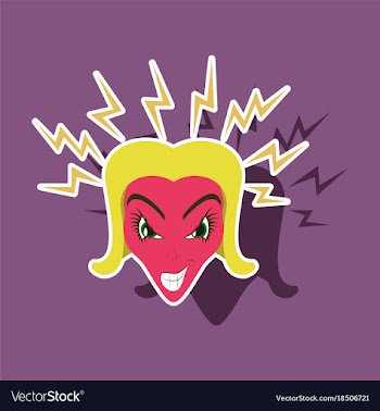Paper sticker on theme evil women vector image