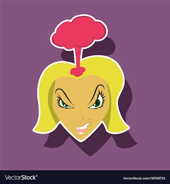 Paper sticker on theme evil women vector image