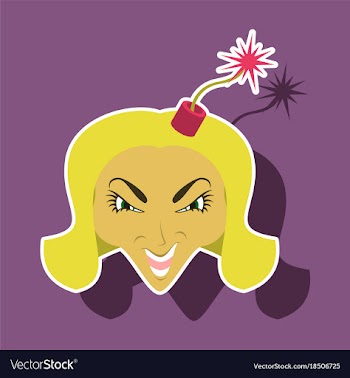 Paper sticker on theme evil women vector image