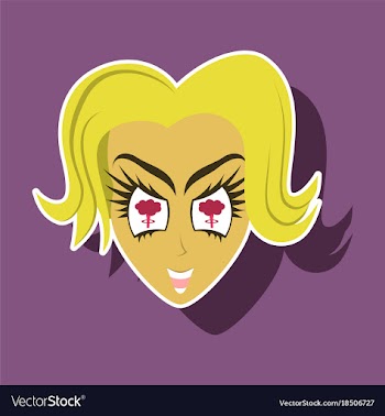Paper sticker on theme evil women vector image