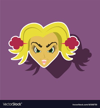 Paper sticker on theme evil women vector image