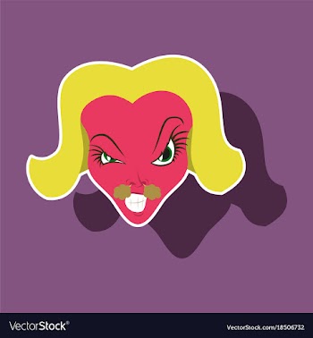 Paper sticker on theme evil women vector image