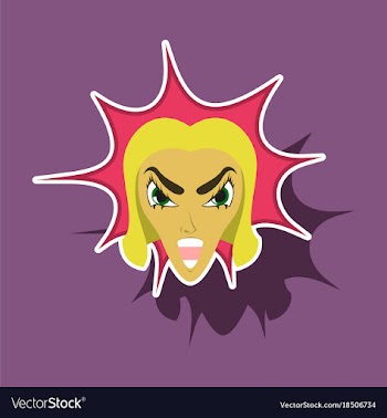 Paper sticker on theme evil women vector image