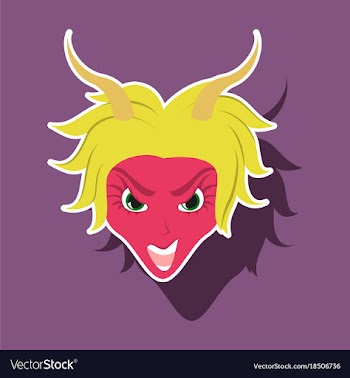 Paper sticker on theme evil women vector image