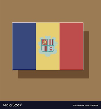 Paper sticker on theme flag of andorra vector image