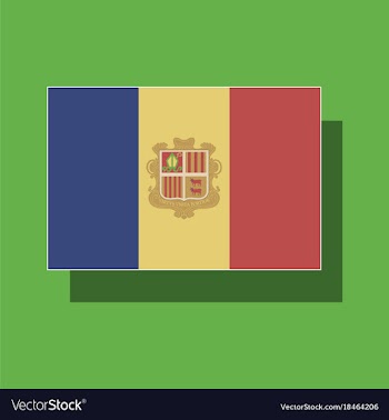 Paper sticker on theme flag of andorra vector image