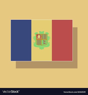 Paper sticker on theme flag of andorra vector image