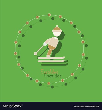 Paper sticker on theme of andorra escaldes vector image