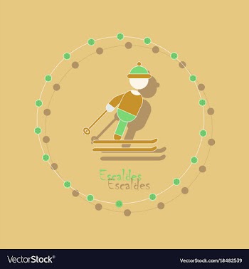 Paper sticker on theme of andorra escaldes vector image