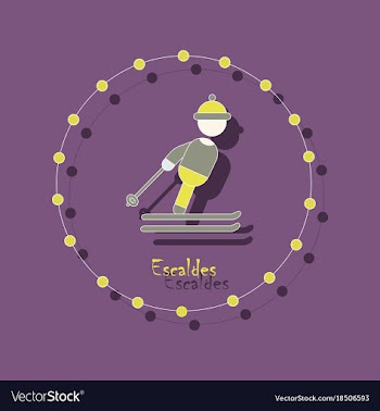 Paper sticker on theme of andorra escaldes vector image
