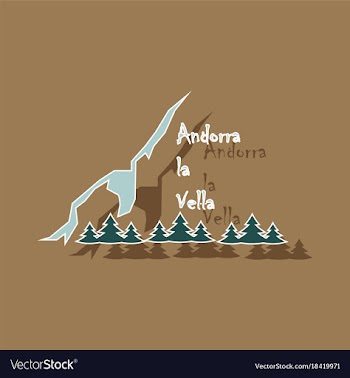 Paper sticker on theme of andorra logo mountains vector image