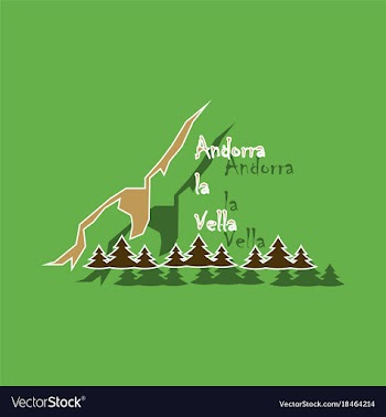 Paper sticker on theme of andorra logo mountains vector image