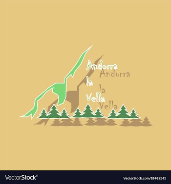 Paper sticker on theme of andorra logo mountains vector image