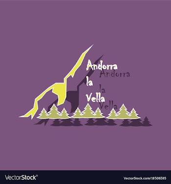 Paper sticker on theme of andorra logo mountains vector image