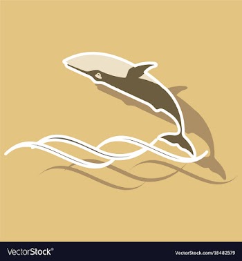 Paper sticker on theme save whales jumping whale vector image