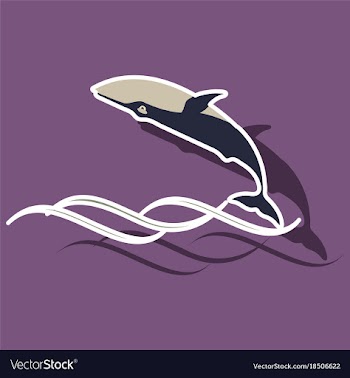 Paper sticker on theme save whales jumping whale vector image