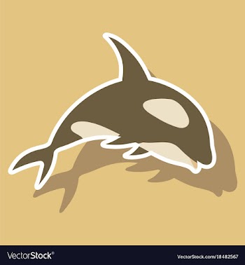Paper sticker on theme save whales killer whale vector image