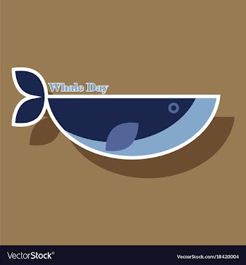 Paper sticker on theme save whales whale day vector image