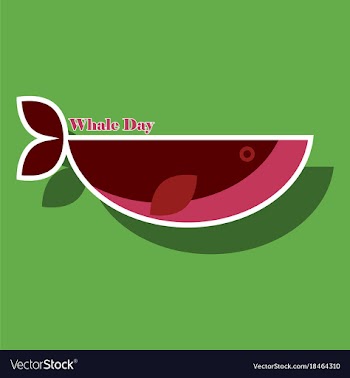 Paper sticker on theme save whales whale day vector image