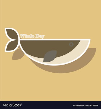 Paper sticker on theme save whales whale day vector image