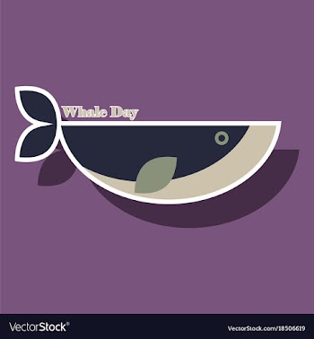 Paper sticker on theme save whales whale day vector image