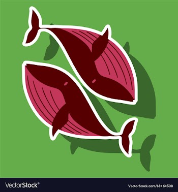 Paper sticker on theme save whales whale family vector image