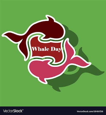 Paper sticker on theme save whales whale family vector image