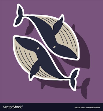 Paper sticker on theme save whales whale family vector image