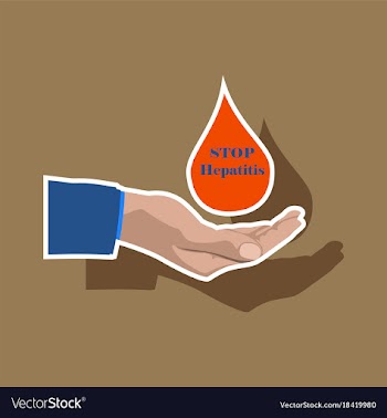 Paper sticker on theme world hepatitis day drop vector image