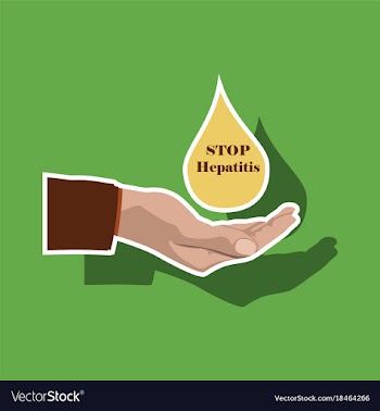 Paper sticker on theme world hepatitis day drop vector image