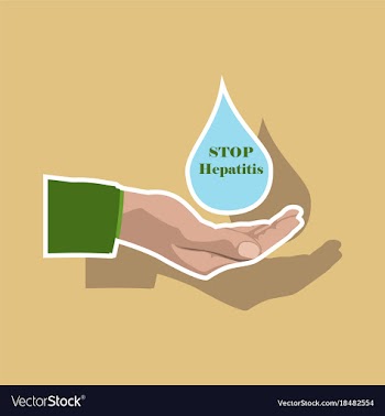 Paper sticker on theme world hepatitis day drop vector image