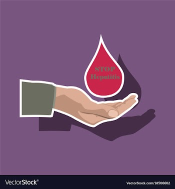 Paper sticker on theme world hepatitis day drop vector image