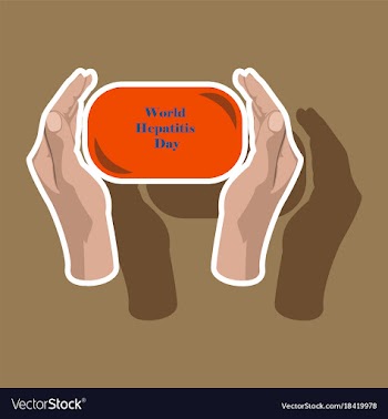 Paper sticker on theme world hepatitis day soap vector image