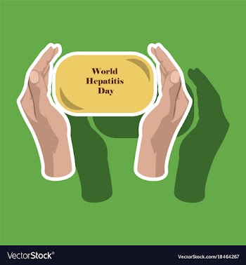 Paper sticker on theme world hepatitis day soap vector image