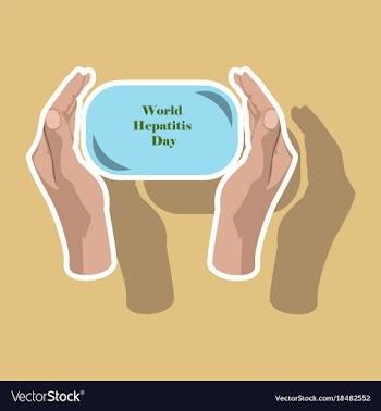 Paper sticker on theme world hepatitis day soap vector image