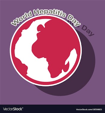 Paper sticker on theme world hepatitis day vector image
