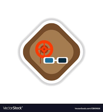 Paper sticker on white background 3d cinema vector image
