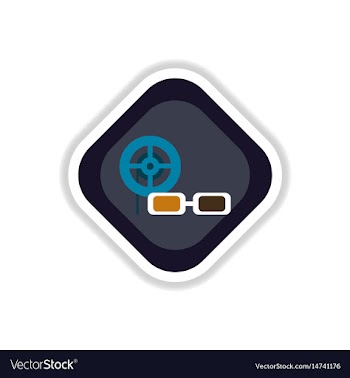 Paper sticker on white background 3d cinema vector image