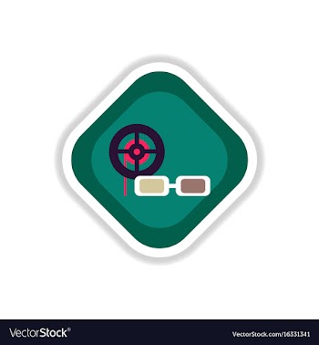 Paper sticker on white background 3d cinema vector image