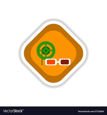 Paper sticker on white background 3d cinema vector image
