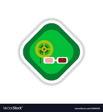 Paper sticker on white background 3d cinema vector image